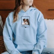 Custom Printed Family Portrait Hoodie – Personalized Couple Outline Art | Animated Style Gift - Image 2