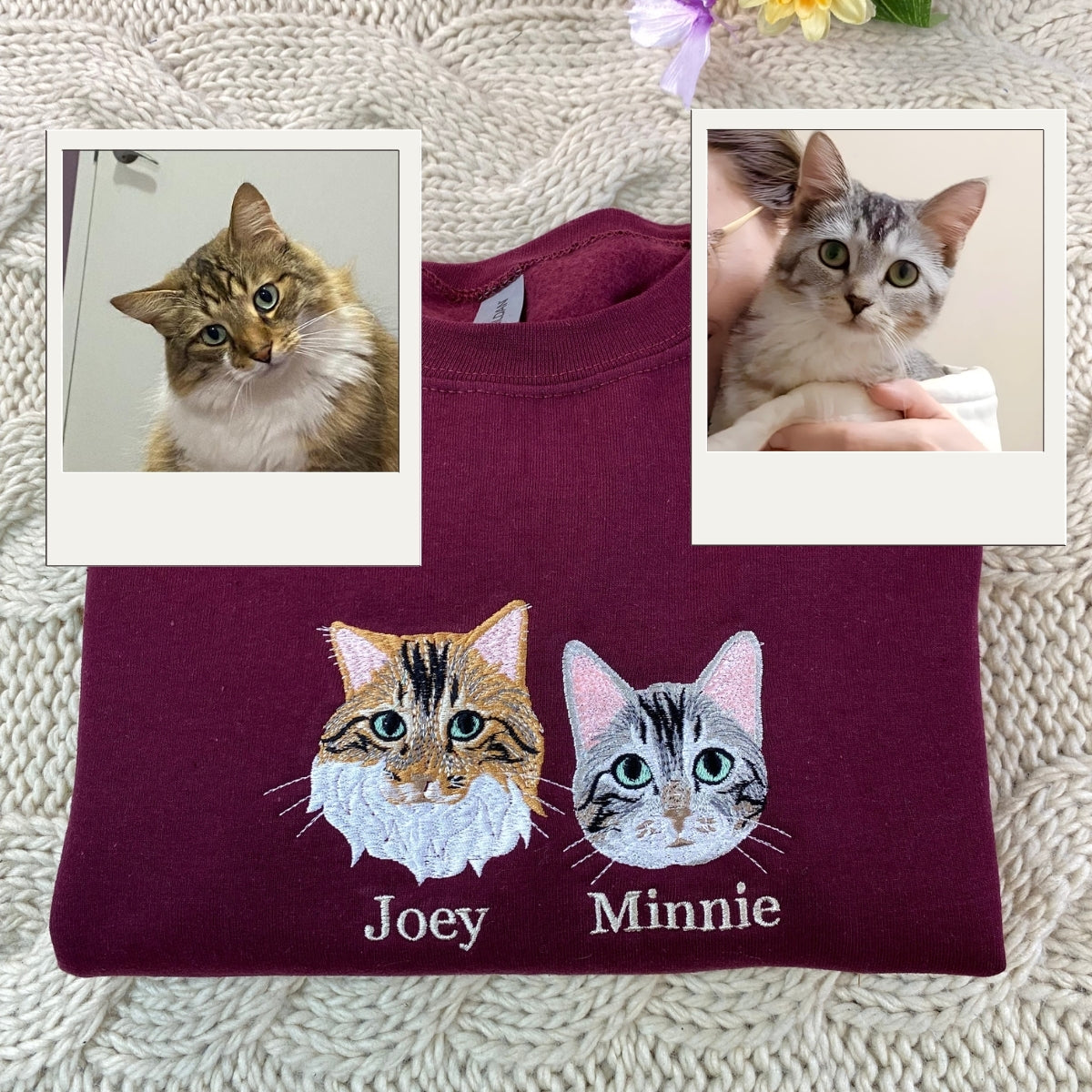 Cat_Gift_Hoodies_Custom_-_Pet_Portrait_Embroidery_Sweatshirts_-_Perfect_Cat_Lover_Birthday_Gift_1.jpg Cat Gift Hoodies Custom - Pet Portrait Embroidery Sweatshirts - Perfect Cat Lover Birthday Gift - Image 1