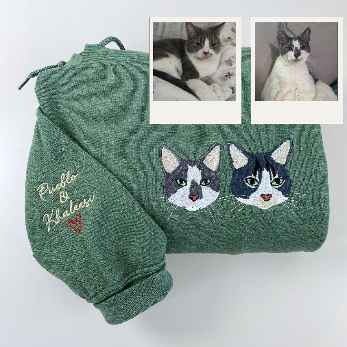 Cat Gift Hoodies Custom - Pet Portrait Embroidery Sweatshirts - Perfect Cat Lover Birthday Gift - Image 7