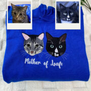 Cat Memorial Hoodies Custom - Pet Portrait Embroidery from Photo - Cat Memory Tribute Gift - Image 5