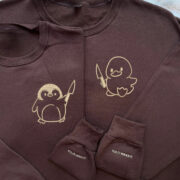 Custom Embroidered Duck and Penguin with Knife Matching Hoodies for Couples - Image 7