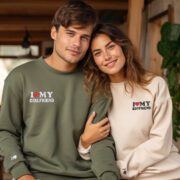 Custom Embroidered I Love My Boyfriend/ Girlfriend Matching Hoodies for Couples - Image 7