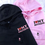 Custom Embroidered I Love My Boyfriend/ Girlfriend Matching Hoodies for Couples - Image 5