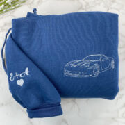 Custom Car Line Art Hoodies - Automotive Embroidered Sweatshirts - Perfect Car Enthusiast Gift - Image 6