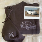 Custom Car Line Art Hoodies - Automotive Embroidered Sweatshirts - Perfect Car Enthusiast Gift - Image 2
