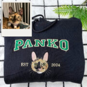 Custom Cat Est Year Hoodies - Personalized Pet Portrait Varsity - Cat Anniversary Commemoration Apparel - Image 3