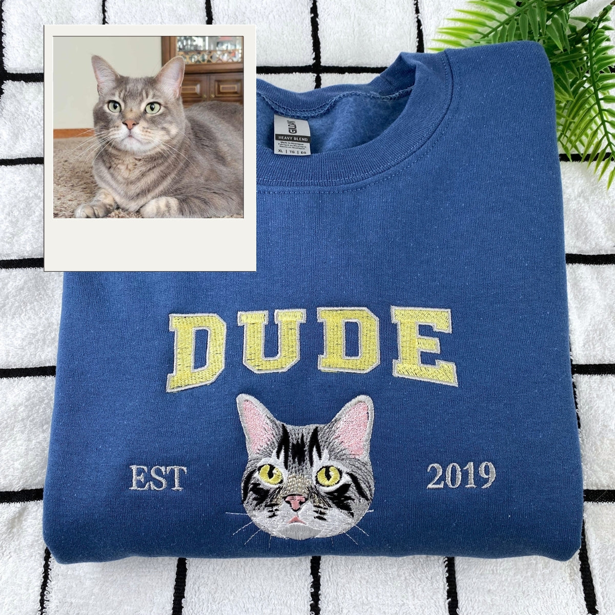 Custom Cat Est Year Hoodies - Personalized Pet Portrait Varsity - Cat Anniversary Commemoration Apparel - Image 5