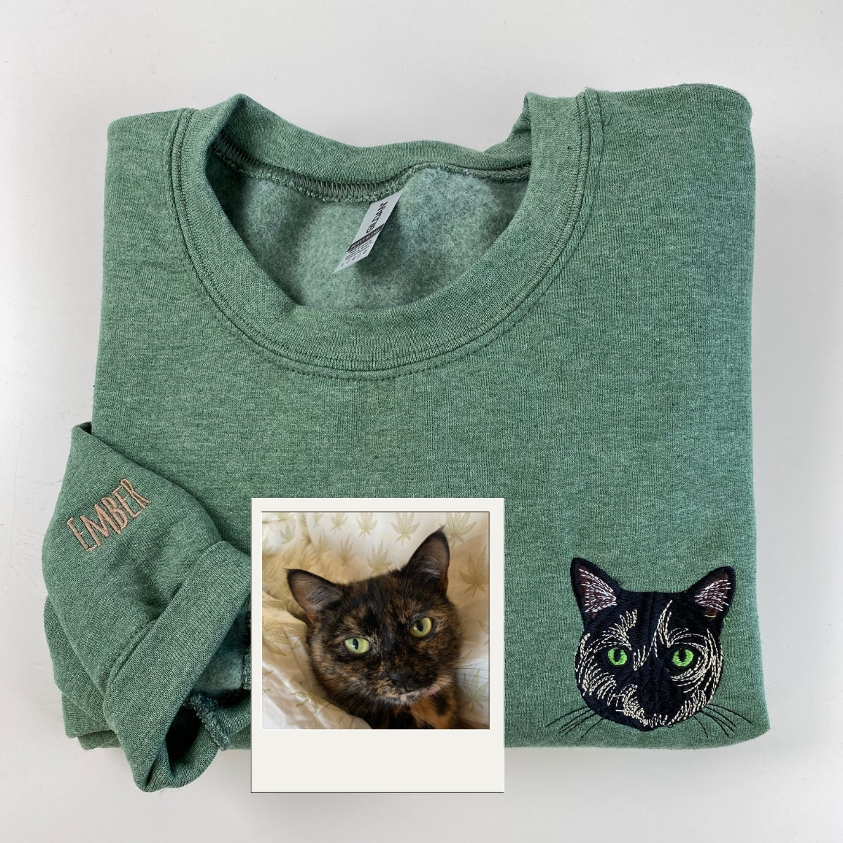 Custom Cat Portrait Hoodies - Personalized Cat Face Embroidery Sweatshirts - Perfect Cat Mom Gift - Image 5