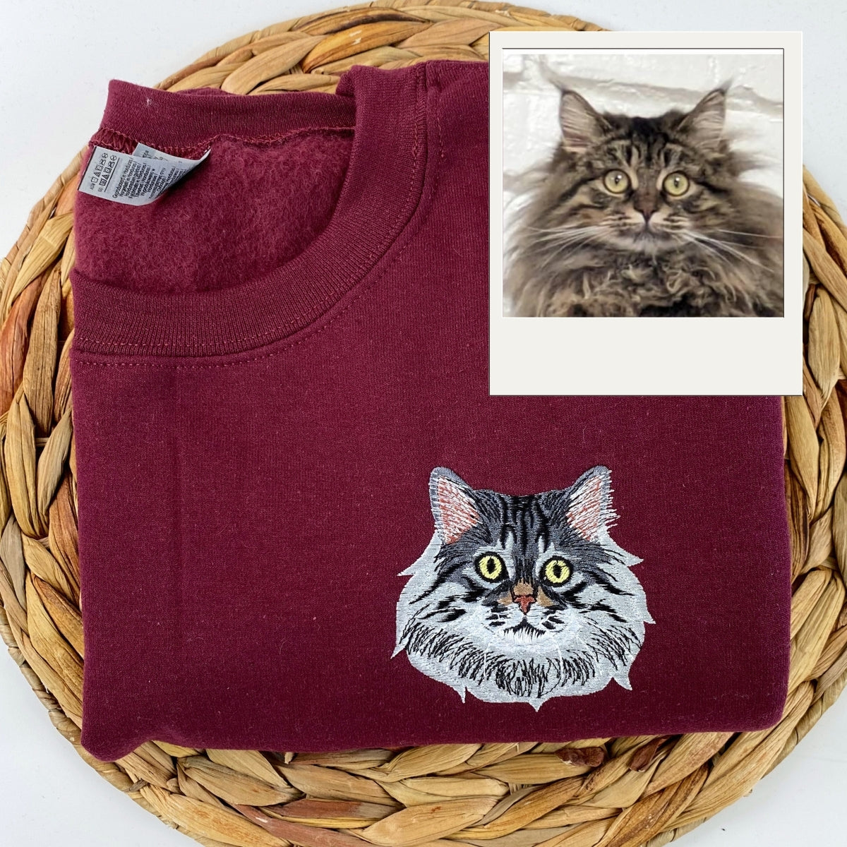 Custom Cat Portrait Hoodies - Personalized Cat Face Embroidery Sweatshirts - Perfect Cat Mom Gift - Image 1