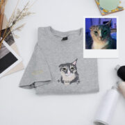 Custom Cat Portrait T-Shirts - Cat Face Embroidered Shirts - Personalized Pet Memorial Gift - Premium Quality Cat Lover Apparel - Image 2