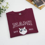 Custom Cat Portrait T-Shirts - Personalized Pet Face Embroidered Varsity Style - Cat Memorial Gift - Image 4