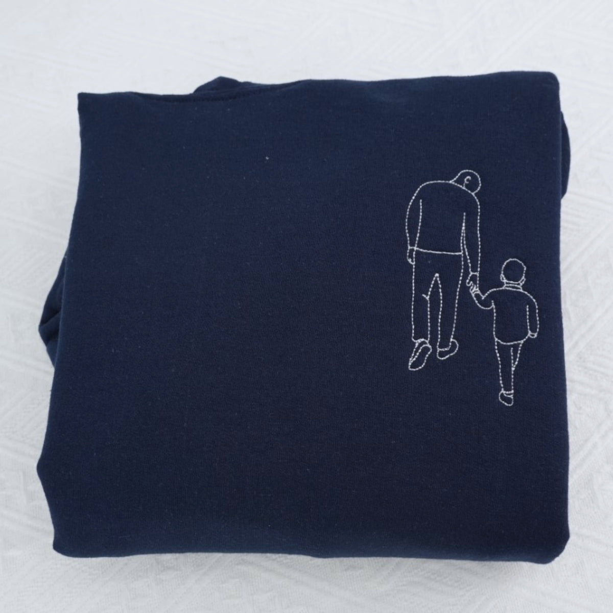 Custom Dad EST Hoodies - New Father Photo Line Art Embroidered Sweatshirts - Father's Day Gift - Image 3