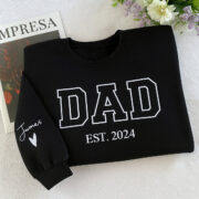 Custom Dad EST Sweatshirt - Varsity Style Embroidered - Perfect New Father Gift - Image 4