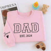 Custom Dad EST Sweatshirt - Varsity Style Embroidered - Perfect New Father Gift - Image 5