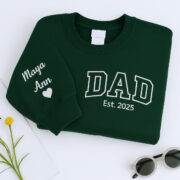 Custom Dad EST Sweatshirt - Varsity Style Embroidered - Perfect New Father Gift - Image 6