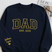 Custom Dad EST Sweatshirt - Varsity Style Embroidered - Perfect New Father Gift - Image 7