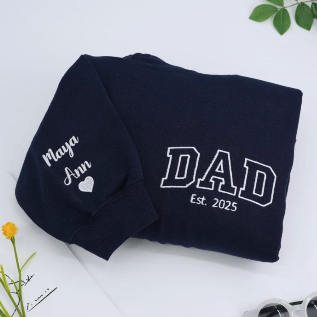 Custom_Dad_Hoodies_-_New_Father_Embroidered_Sweatshirts_with_Child_Name_-_Perfect_First_Father_s_Day_Gift_1-1.jpg Custom Dad Hoodies - New Father Embroidered Sweatshirts with Child Name - Perfect First Father's Day Gift - Image 1