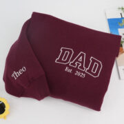 Custom Dad Hoodies - New Father Embroidered Sweatshirts with Child Name - Perfect First Father's Day Gift - Image 5