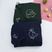Custom Embroidered Duck Duck Goose Matching Hoodies for Couples - Image 3