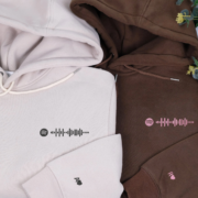 Custom Embroidered Spotify Code Matching Hoodies for Couples - Image 5