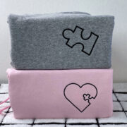Custom Embroidered You Complete Me Heart Puzzle Matching Hoodies for Couples - Image 3