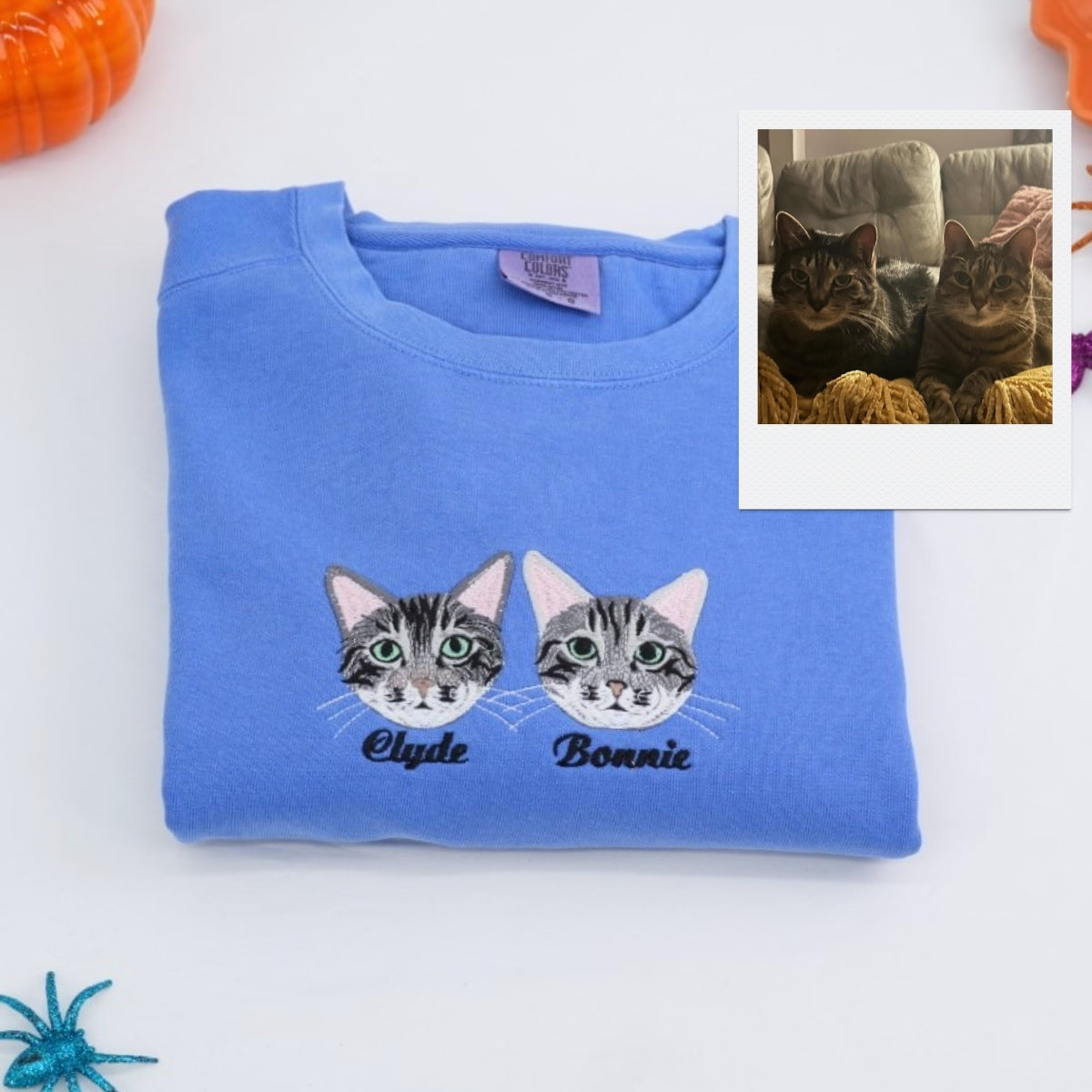 Custom Multi-Cat Portrait Sweatshirts - Personalized Pet Faces with Names - Multiple Cat Owner Gift - Image 1