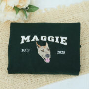 Custom Pet Name Sweatshirts - Dog Portrait Varsity EST Embroidered Shirts - Dog Lover Gift - Image 7