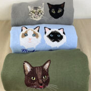 Custom Pet Portrait Hoodies with Name - Cat Face Embroidered Sweatshirts from Photo - Premium Cat Lover Gift - Image 3