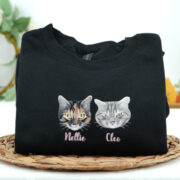 Custom Pet Portrait Hoodies with Name - Cat Face Embroidered Sweatshirts from Photo - Premium Cat Lover Gift - Image 6