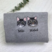 Custom Pet Portrait Hoodies with Name - Cat Face Embroidered Sweatshirts from Photo - Premium Cat Lover Gift - Image 8