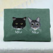 Custom Pet Portrait Hoodies with Name - Cat Face Embroidered Sweatshirts from Photo - Premium Cat Lover Gift - Image 7
