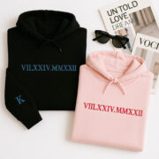 Custom Roman Numeral Embroidered Hoodie - Image 3