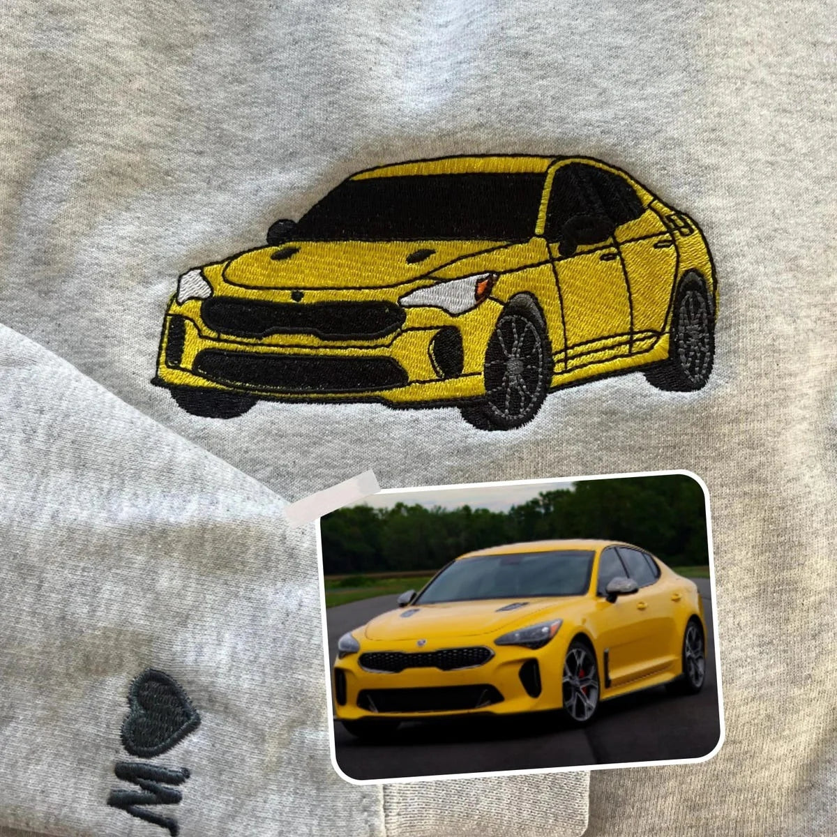 Custom Sports Car Embroidered Hoodies - Vehicle Portrait Sweatshirts - Perfect Car Enthusiast Gift - Image 9