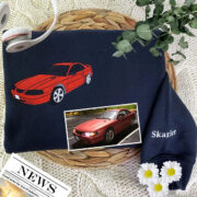 Custom Sports Car Embroidered Hoodies - Vehicle Portrait Sweatshirts - Perfect Car Enthusiast Gift - Image 4