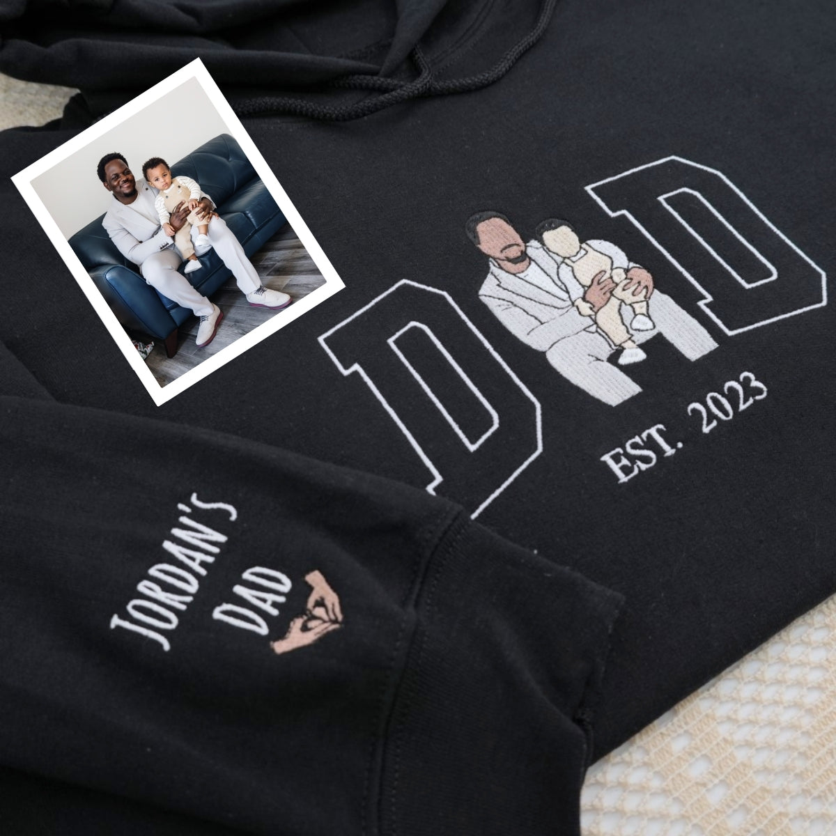 Dad_Custom_Portrait_Hoodies_-_Father_Family_Embroidered_Sweatshirts_-_Personalized_Father_s_Day_Gift_1.jpg Dad Custom Portrait Hoodies - Father Family Embroidered Sweatshirts - Personalized Father's Day Gift - Image 1