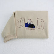 Dad Custom Portrait Hoodies - Father Family Embroidered Sweatshirts - Personalized Father's Day Gift - Image 2