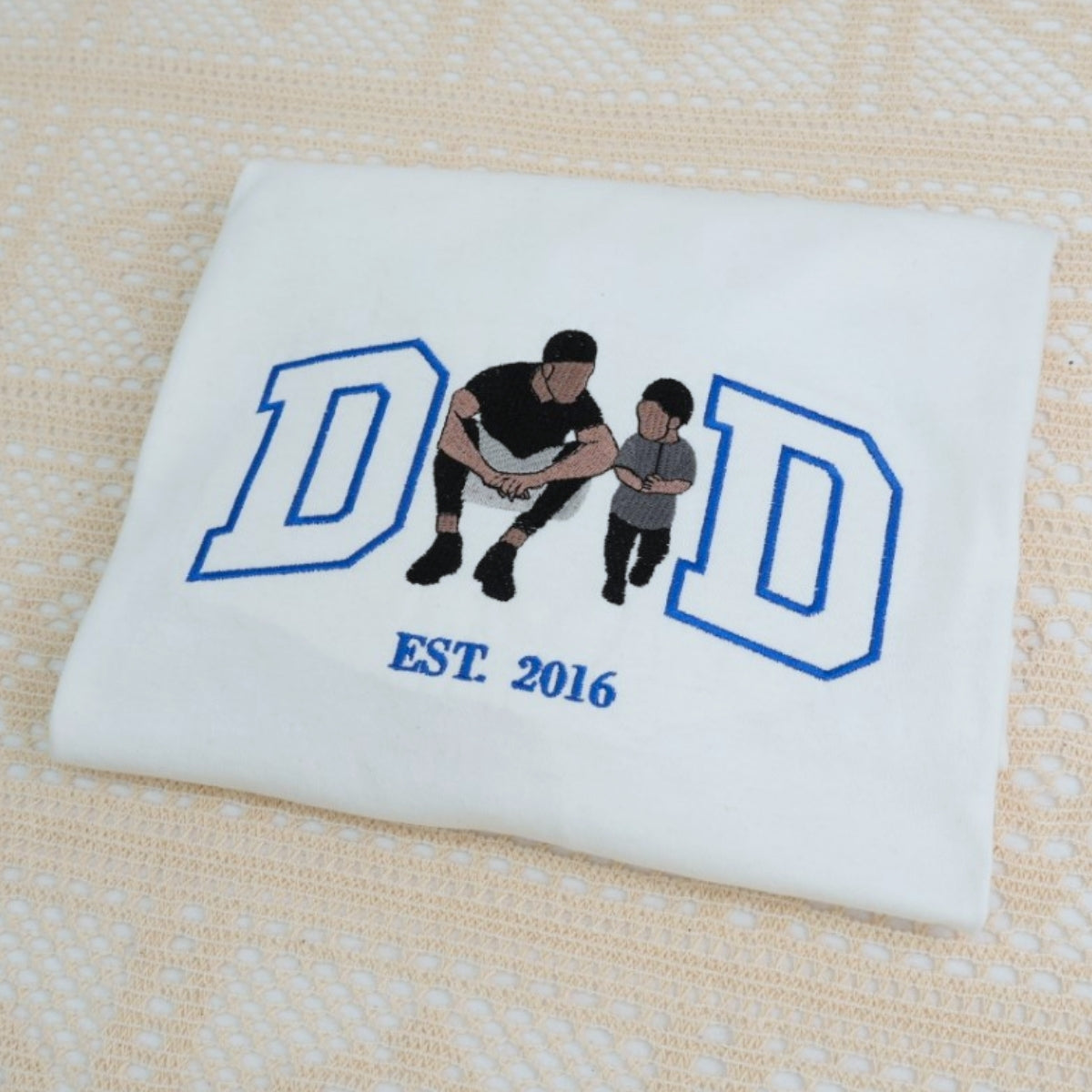 Dad Custom Portrait Hoodies - Father Family Embroidered Sweatshirts - Personalized Father's Day Gift - Image 5