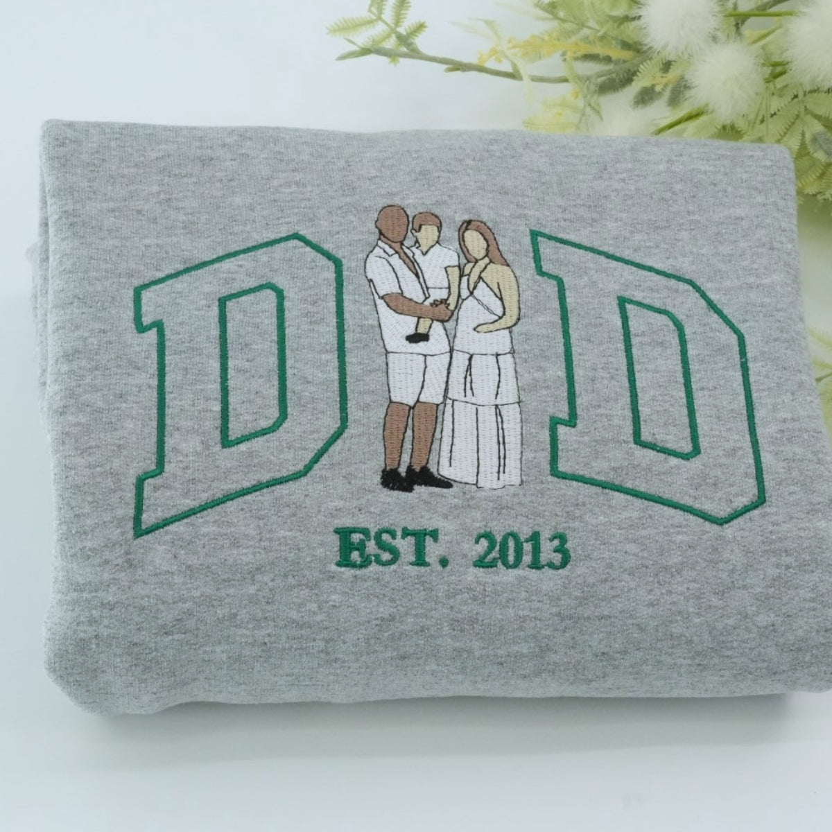 Dad Custom Portrait Hoodies - Father Family Embroidered Sweatshirts - Personalized Father's Day Gift - Image 6