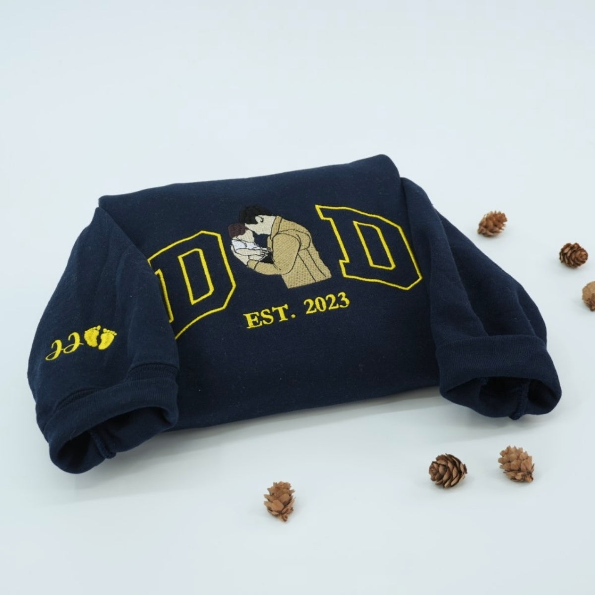 Dad Custom Portrait Hoodies - Father Family Embroidered Sweatshirts - Personalized Father's Day Gift - Image 7