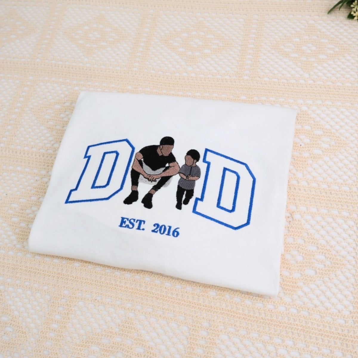 Dad Custom T-Shirts - Varsity Style Embroidered Father Apparel - Perfect Father's Day Gift - Image 2