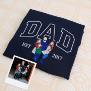 Dad Custom T-Shirts - Varsity Style Embroidered Father Apparel - Perfect Father's Day Gift - Image 3