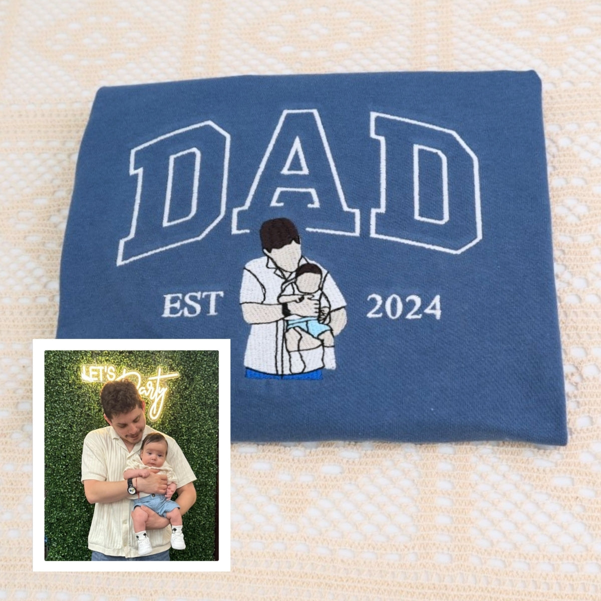 Dad Custom T-Shirts - Varsity Style Embroidered Father Apparel - Perfect Father's Day Gift - Image 6