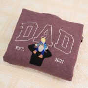 Dad Varsity Custom Hoodies - Father Embroidered Sweatshirts Collegiate Style - Perfect Father's Day Gift - Image 8