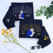 Dad Varsity Custom Hoodies - Father Embroidered Sweatshirts Collegiate Style - Perfect Father's Day Gift - Image 3