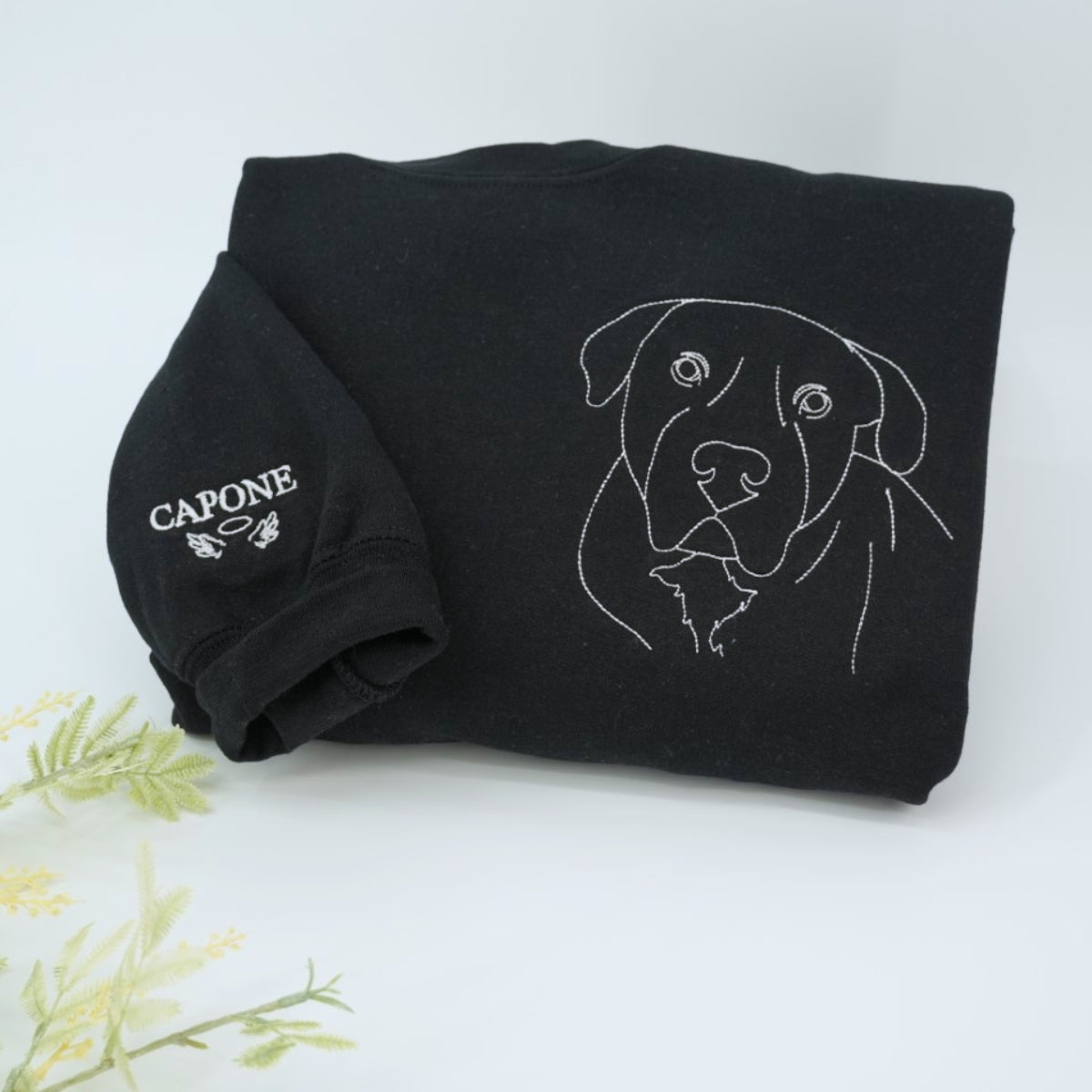 Dog Mom Line Art Hoodies - Custom Pet Portrait Embroidered Sweatshirts - Artistic Dog Face Gift - Image 6