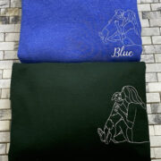 Dog Mom Line Art Hoodies - Custom Pet Portrait Embroidered Sweatshirts - Artistic Dog Face Gift - Image 10