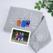 Father Portrait Hoodies - Custom Dad Embroidered Sweatshirts with Name - Father's Day Gift