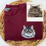 Fur Baby Portrait Hoodies - Custom Cat Face Embroidered Sweatshirts - Cat Family Apparel - Image 7