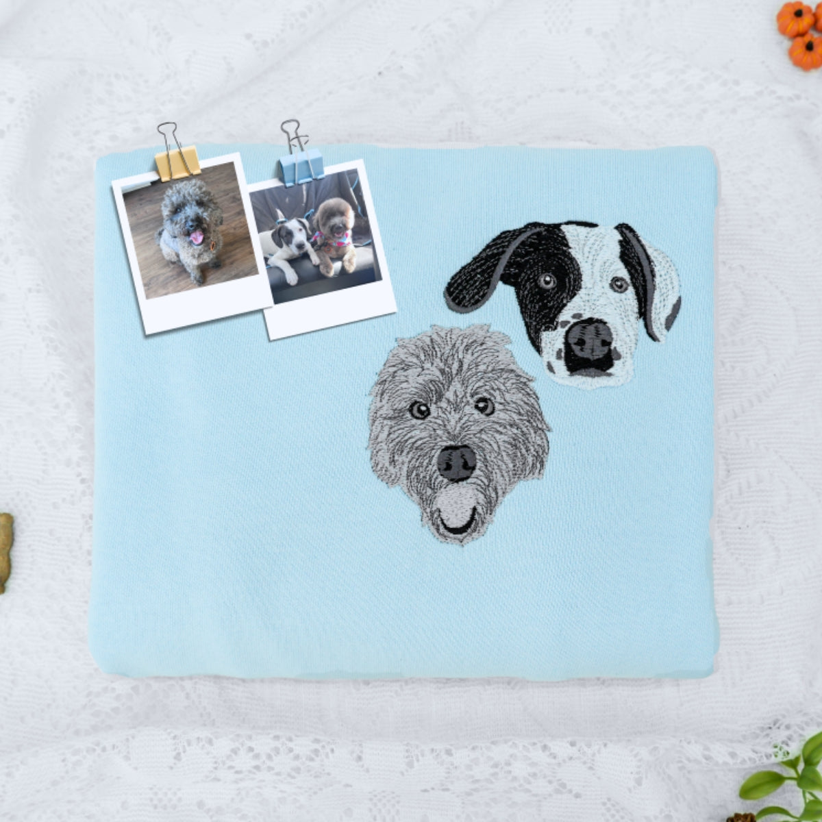 Multiple Pet Portrait Hoodies - Custom Dog Face Embroidered Sweatshirts - Multi Pet Parent Gift - Image 1