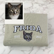 Personalized Cat Name Hoodies - Custom Pet Varsity Embroidery Sweatshirts - Cat Parent Apparel - Image 7
